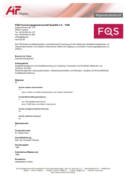 FQS-Forschungsgemeinschaft Qualität eV - FQS