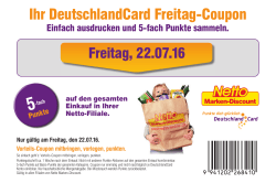 Ihr DeutschlandCard Freitag-Coupon