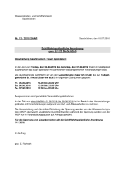 SPA Nr. 13 - und Schifffahrtsamt Saarbrücken