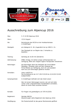 Ausschreibung zum Alpencup 2016