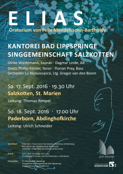 Plakat Elias 2016 - Evangelische Kirche Bad Lippspringe