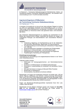 Ingenieurin/Ingenieurs (FH/Bachelor) der
