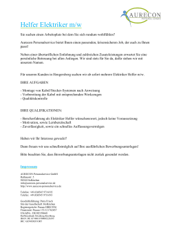 Helfer Elektriker m/w
