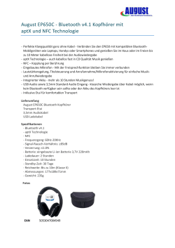 August EP650C - Bluetooth v4.1 Kopfhörer mit aptX und NFC