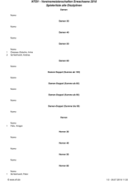 Teilnehmerliste - tennis