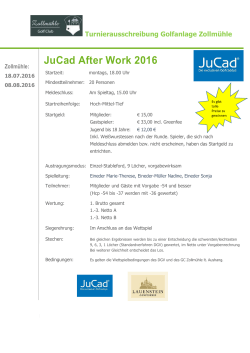 Ausschreibung JuCad 9 Hole Race 2016
