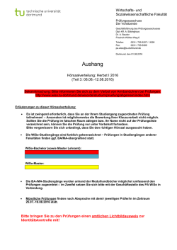Hörsaalverteilung Teil 3 - Wirtschafts