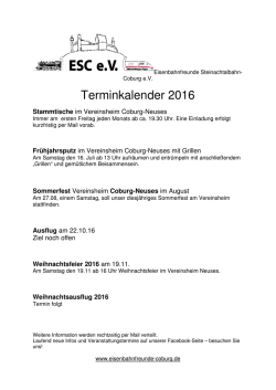 Jahresterminkalender 2016