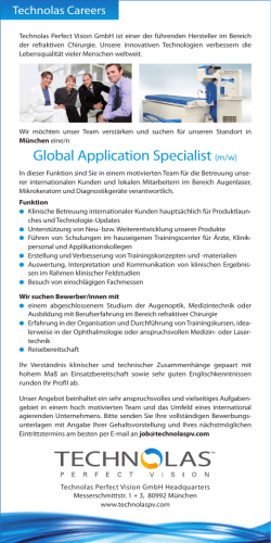 Global Application Specialist (m/w)