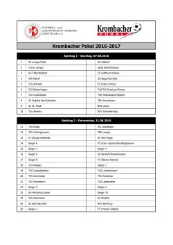 Krombacher Pokal 2016-2017 - FLVW