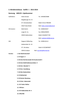 3. Bördekreisklasse Staffel 1 2013