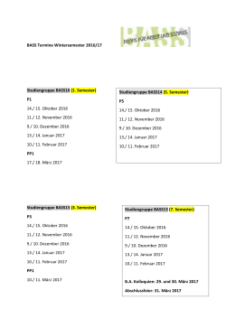 BASS Termine Wintersemester 2016/17 Studiengruppe BASS16 (1