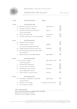 Menüplan August 2016 - Freie Schule Leipzig
