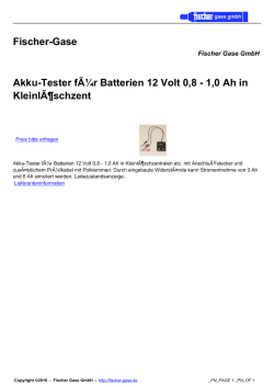 Fischer-Gase Akku-Tester fÃ¼r Batterien 12 Volt 0,8