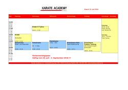 Trainingsplan - karate academy