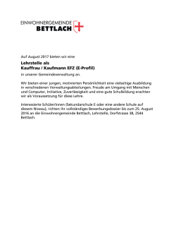 Lehrstelle als Kauffrau / Kaufmann EFZ (E-Profil)