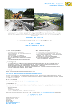 (m/w) 16. September 2016 - Autobahndirektion Nordbayern