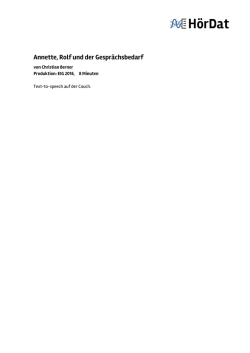 Berner: Annette, Rolf und der Gesprächsbedarf