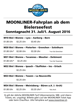 Infos zum Fahrplan ab Biel, Bahnhof