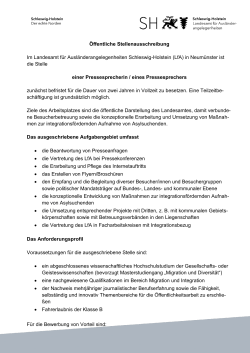 Pressesprecherin / eines Pressesprechers - Schleswig