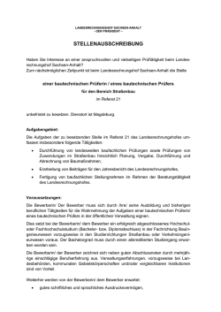 einer bautechnischen Pr&uuml;ferin / eines bautechnischen Pr&uuml;fers f&uuml;r