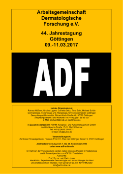 Plakat 2017 - Arbeitsgemeinschaft Dermatologische Forschung