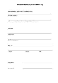 Mietschuldenfreiheitserklärung
