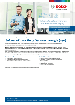 Software-Entwicklung Servotechnologie (m/w)