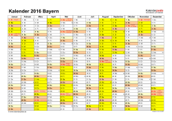 Kalender 2016 Bayern