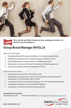 Group Brand Manager RIVELLA