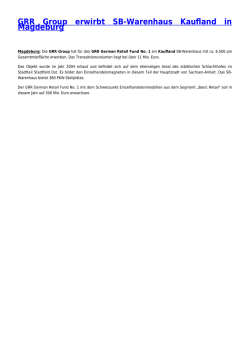 GRR Group erwirbt SB-Warenhaus Kaufland in - Rohmert