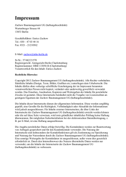Impressum - Zachow Baumanagement Berlin