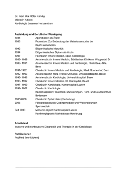 Dr. med. Uta Kl&ouml;ter K&uuml;ndig M&eacute;decin Adjoint Kardiologie Luzerner