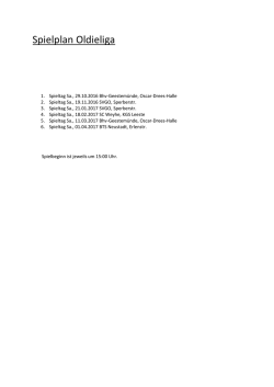 Spielplan Oldieliga