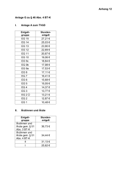 Anlage G zu § 46 Abs. 4 BT-K