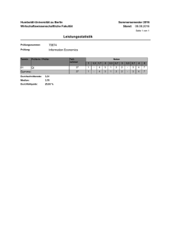 Information Economics - Wirtschaftswissenschaftliche Fakultät
