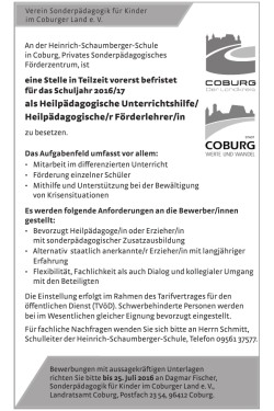 Heilp&auml;dagogische/r F&ouml;rderlehrer/in