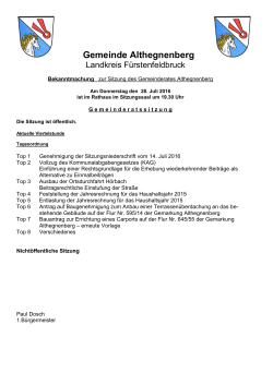 Gemeinderatssitzung Althegnenberg 28.07.2016