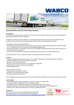 Master Studenten (m/w) für Fahrerassistenzsysteme: