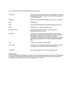 Dr. med. Diplom Sportwissenschsftlerin Bettina