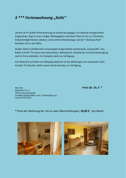 3 *** Ferienwohnung &bdquo;Kolle&ldquo;