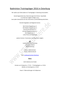 Einladung  - Badminton in Magdeburg