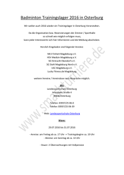 Einladung  - Badminton in Magdeburg