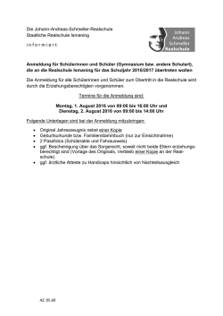 Informationen Anmeldung - Johann Andreas Schmeller Realschule