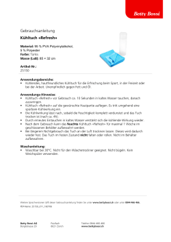 Gebrauchsanleitung K&uuml;hltuch &laquo;Refresh