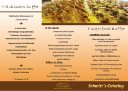 Flyer Fingerfood, fränkisches und italienisches Buffet