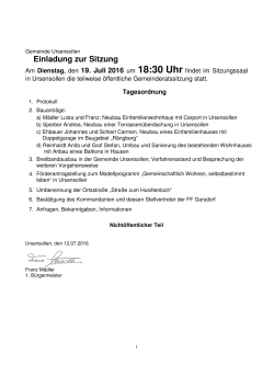 Einladung zur Sitzung - Gemeinde Ursensollen