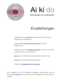 Einf&uuml;hrungs - Aikido als Bildungschance