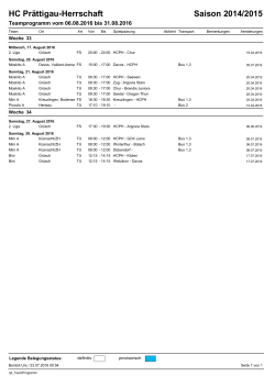 HC Pr&auml;ttigau-Herrschaft Saison 2014/2015