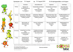 Menüplan KW 33 vom 15.08. bis 19.08.2016 - Geschwister